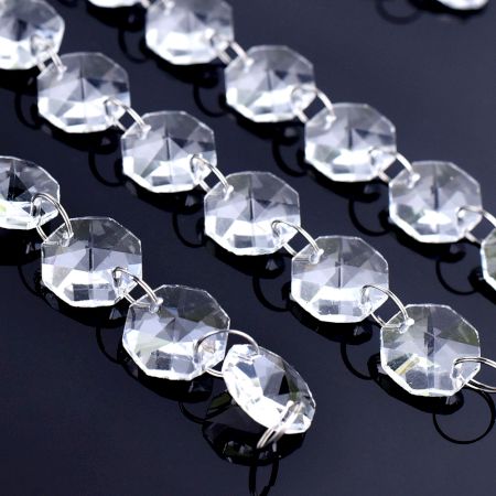 Clear GlassÂ Garland Strand Chandelier Hanging With 50 Crystal Drop (57 Inch)